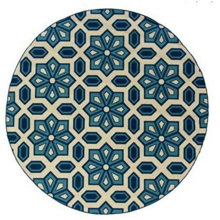SPHINX BY ORIENTAL WEAVERS Oriental Weavers Caspian 969W6 8' Round Round - Ivory/ Blue-Polypropylene C969W6240RDST